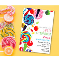 Sweet Shoppe Shop Candyland Invitation d'anniversa