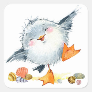 Sweet Shore Bird and Shells Sticker