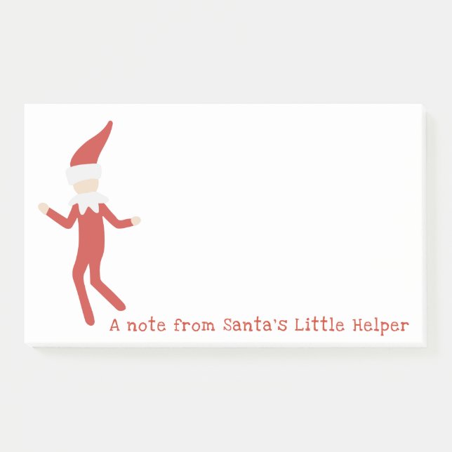 Sweet & Silly Santa's Elf Personalized Post-it Notes (Front)