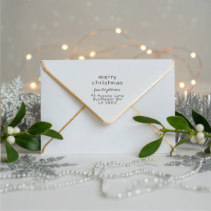 Sweet Simple Merry Christmas Name Return Address Self-inking Stamp