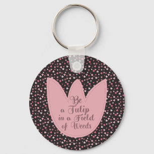 Sweet Simple Pink Tulip Pattern - All direction Keychain