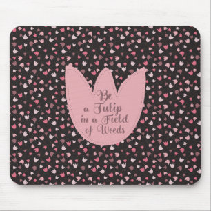 Sweet Simple Pink Tulip Pattern - All direction Mouse Pad