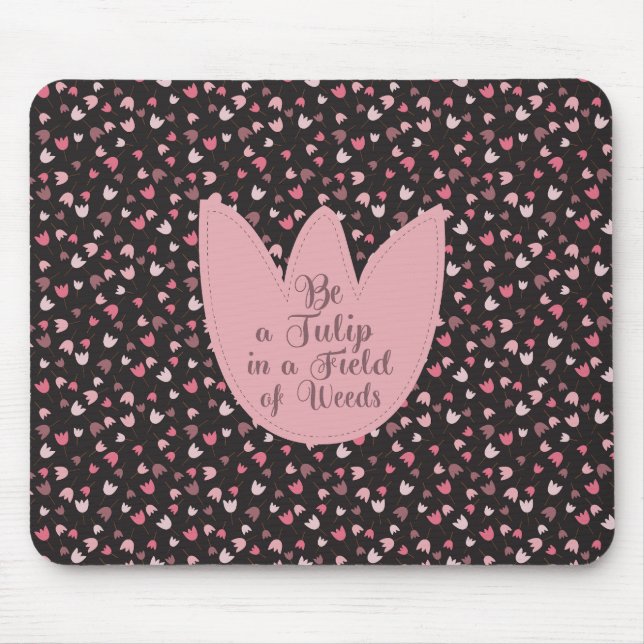 Sweet Simple Pink Tulip Pattern - All direction Mouse Pad (Front)