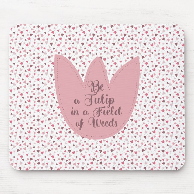 Sweet Simple Pink Tulip Pattern - All direction Mouse Pad (Front)
