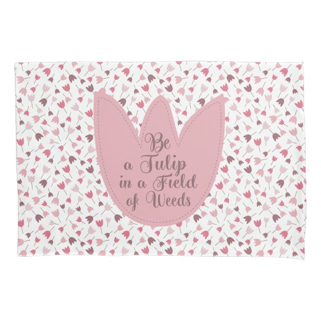 Sweet Simple Pink Tulip Pattern - All direction Pillowcase (Front)