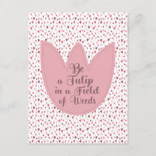 Sweet Simple Pink Tulip Pattern - All direction Postcard