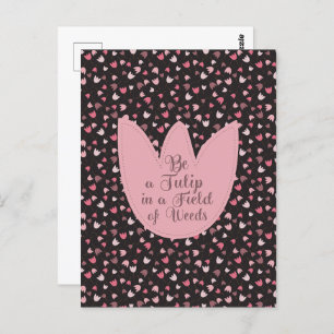 Sweet Simple Pink Tulip Pattern - All direction Postcard