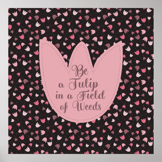 Sweet Simple Pink Tulip Pattern - All direction Poster (Front)