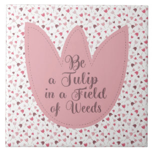 Sweet Simple Pink Tulip Pattern, all direction Tile