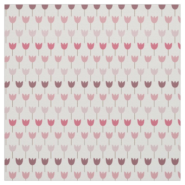 Sweet Simple Pink Tulip Pattern - Pink Colours Fabric (Swatch)