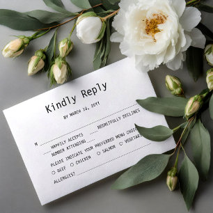 Sweet Simple Wedding RSVP Card