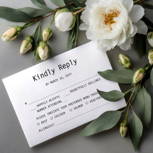 Sweet Simple Wedding RSVP Card (Creator Uploaded)