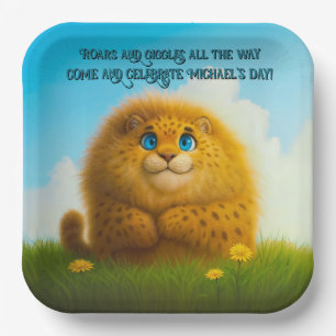 Sweet Sindry the Fluffy Leopard 9" Square Paper Plate