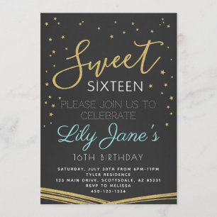 Sweet Sixteen 16 Birthday Invitation