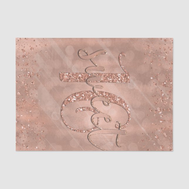 Sweet Sixteen 16 Pink Rose Gold Glam Modern Custom Tissue Paper (Front)