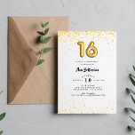 Sweet Sixteen 16th Confetti Birthday Party Invitation<br><div class="desc">Cute gold confetti and arch photo 16th birthday party invitation for her sweet sixteen birthday party. Customize with photo on the front and party details on the back.</div>