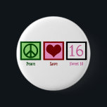Sweet Sixteen 2 Inch Round Button<br><div class="desc">Such a pretty Sweet 16 gift. It will make the cutest birthday present for a teenage girl turning sixteen.</div>
