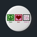 Sweet Sixteen 2 Inch Round Button<br><div class="desc">Such a pretty Sweet 16 gift. It will make the cutest birthday present for a teenage girl turning sixteen.</div>