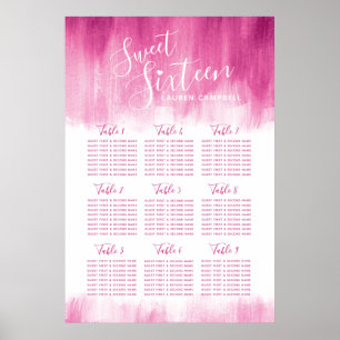 Sweet sixteen anniversaire rouge rose tableau grap