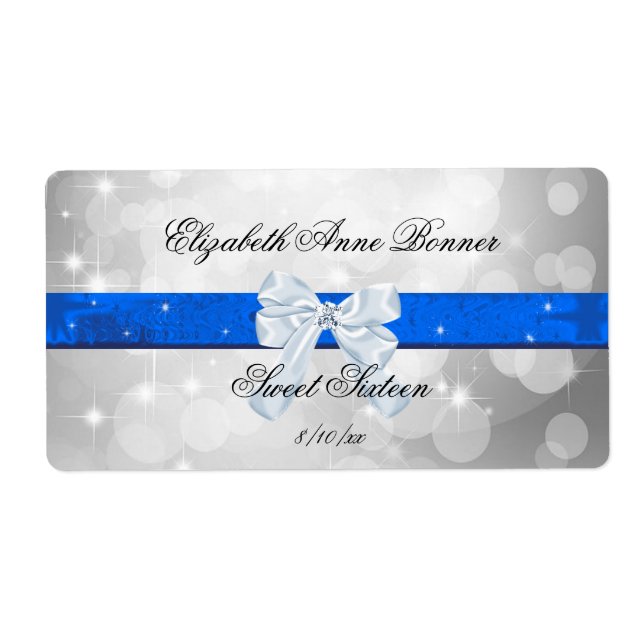 Sweet sixteen, Argent, Bleu, Faux Satin (Devant)