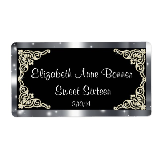 Sweet sixteen Argent et noir, Custom, Eau (Devant)