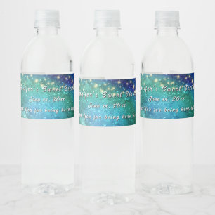 Sweet Sixteen Bat Mitzvah  Evening Under The Stars Water Bottle Label