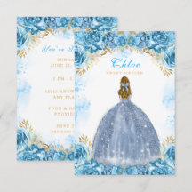 Sweet sixteen Bébé bleu Anniversaire Carte d'invit
