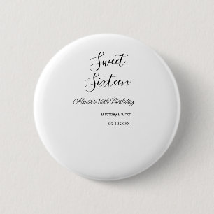 Sweet sixteen birthday brunch 16th birthday name d 2 inch round button