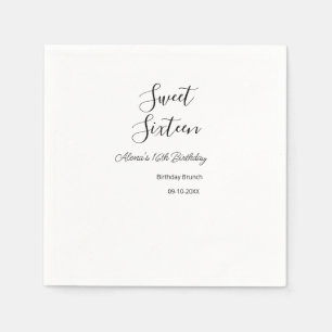 Sweet sixteen birthday brunch 16th birthday name d napkin