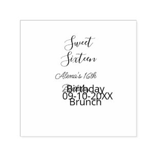 Sweet sixteen birthday brunch 16th birthday name d self-inking stamp