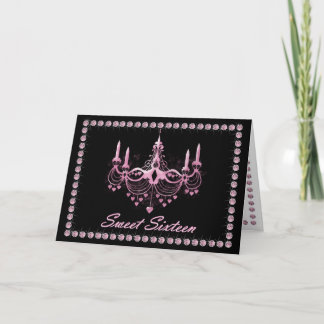 Sweet Sixteen Birthday Card with Pink Diamonds