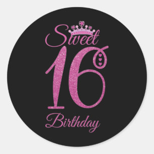 Sweet Sixteen Birthday Classic Round Sticker