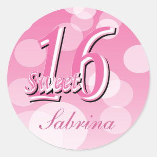 Sweet Sixteen Birthday Classic Round Sticker