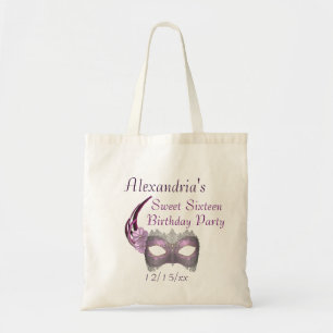 "Sweet Sixteen Birthday" - Lavender/Pink Lace Mask Tote Bag