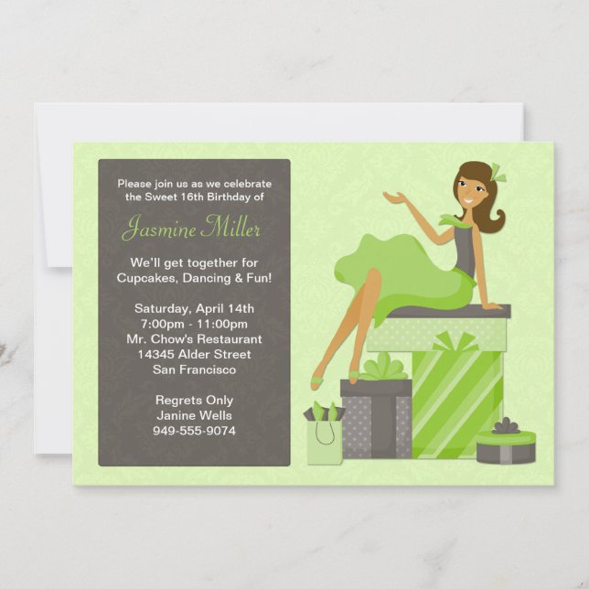 Sweet Sixteen Birthday Party Invitation (Front)