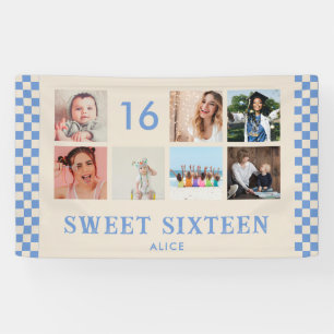 Sweet Sixteen Birthday Party Photo Collage Banner