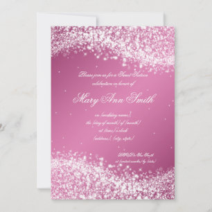 Sweet Sixteen Birthday Party Sparkling Wave Pink Invitation