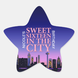 Sweet Sixteen Birthday Personalized Star Stickers
