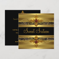 Sweet Sixteen Birthday Wild Elegant Rich Gold