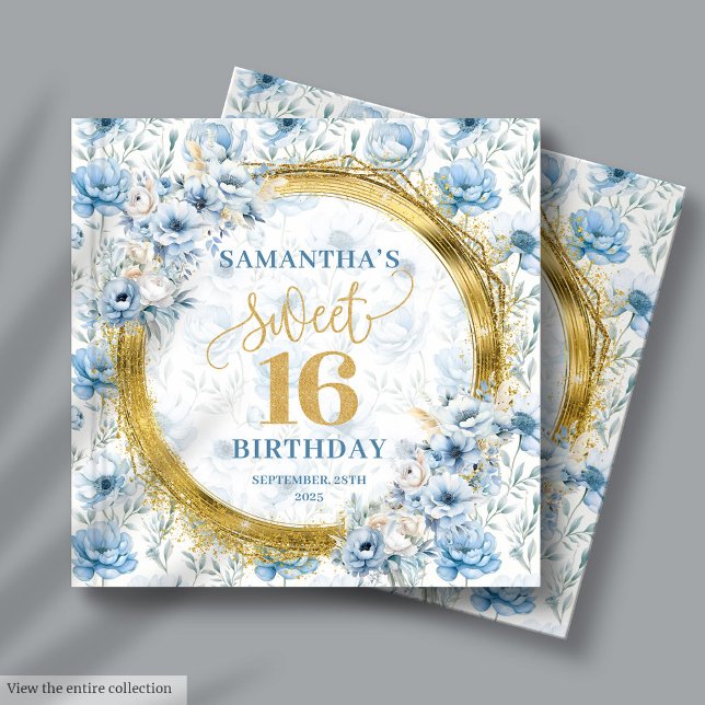 Sweet sixteen bleu clair élégant Connexion Livre (Stylish Light Blue Sweet Sixteen Sign In Guest Book)