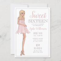 Sweet Sixteen Blonde Girl Birthday 