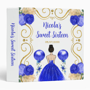 Sweet Sixteen Brown Hair Princess in Teal Binder