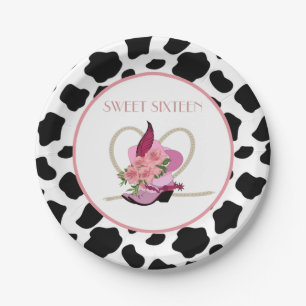 SWEET SIXTEEN Cowgirl birthday Paper Plate