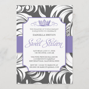 Sweet sixteen de la Couronne fantaisie Invitation