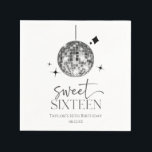 Sweet Sixteen Disco Ball 16th Birthday Party Napkin<br><div class="desc">These are Sweet Sixteen Silver Disco Ball 16th Birthday Party Paper Napkins!</div>