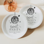 Sweet Sixteen Disco Ball 16th Birthday Party Paper Plate<br><div class="desc">These are Sweet Sixteen Silver Disco Ball 16th Birthday Party Paper Plates!</div>