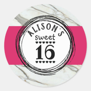 Sweet sixteen élégant stickers de marbre moderne