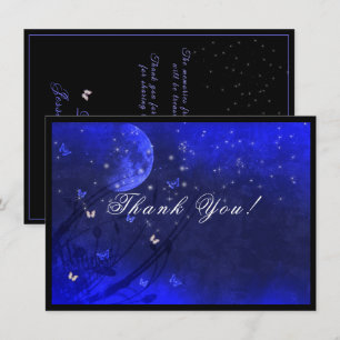 Sweet Sixteen  Enchanted Evening Purple Blue   Thank You Card