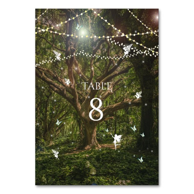   Sweet Sixteen, Enchanted Forest, Fairies   Table Number (Front)