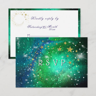 Sweet Sixteen Evening Under the Stars Space Nebula RSVP Card